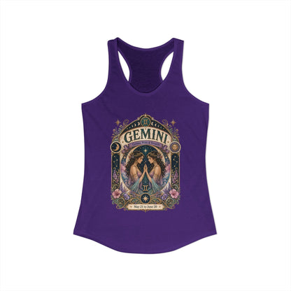 Gemini Zodiac Women's Racerback Tank – Ornate Twins Artwork