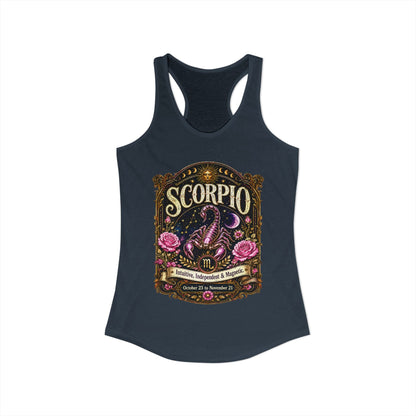 Scorpio Zodiac Women's Racerback Tank – Ornate Scorpion Artwork