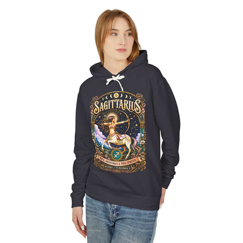 Sagittarius Zodiac Hooded Sweatshirt – Enchanted Archer Artwork