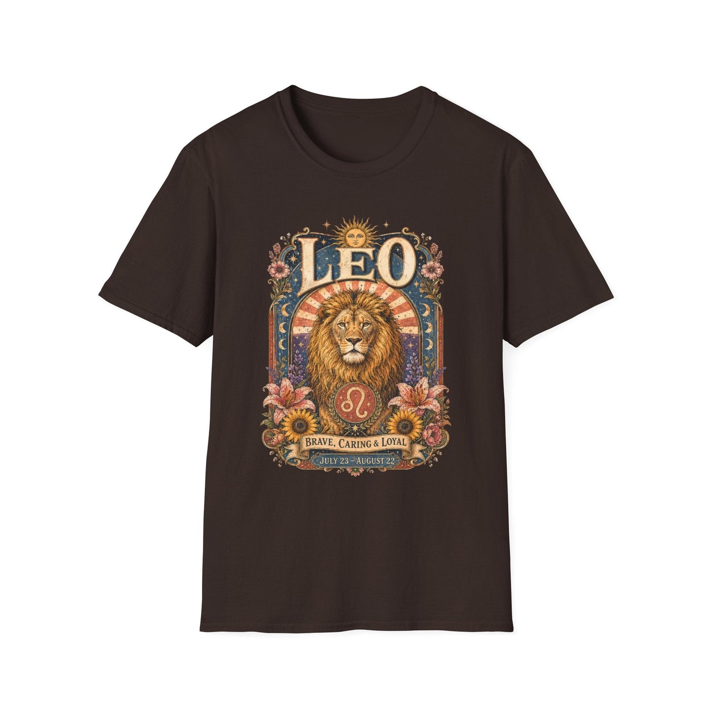 Leo Zodiac Softstyle T-Shirt – Celestial Lion Artwork