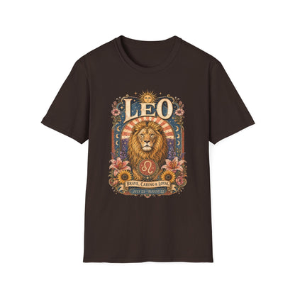 Leo Zodiac Softstyle T-Shirt – Celestial Lion Artwork