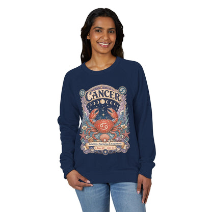 Cancer Zodiac Raglan Sweatshirt – Ethereal Crab Artwork