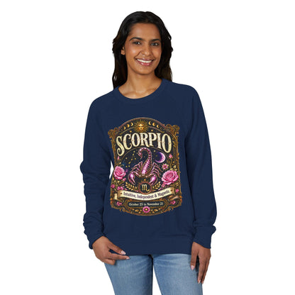 Scorpio Zodiac Raglan Sweatshirt – Ethereal Scorpion Artwork