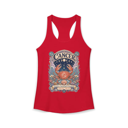 Cancer Zodiac Women's Racerback Tank – Ornate Crab Artwork