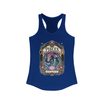 Pisces Zodiac Women's Racerback Tank – Ornate Fish Artwork