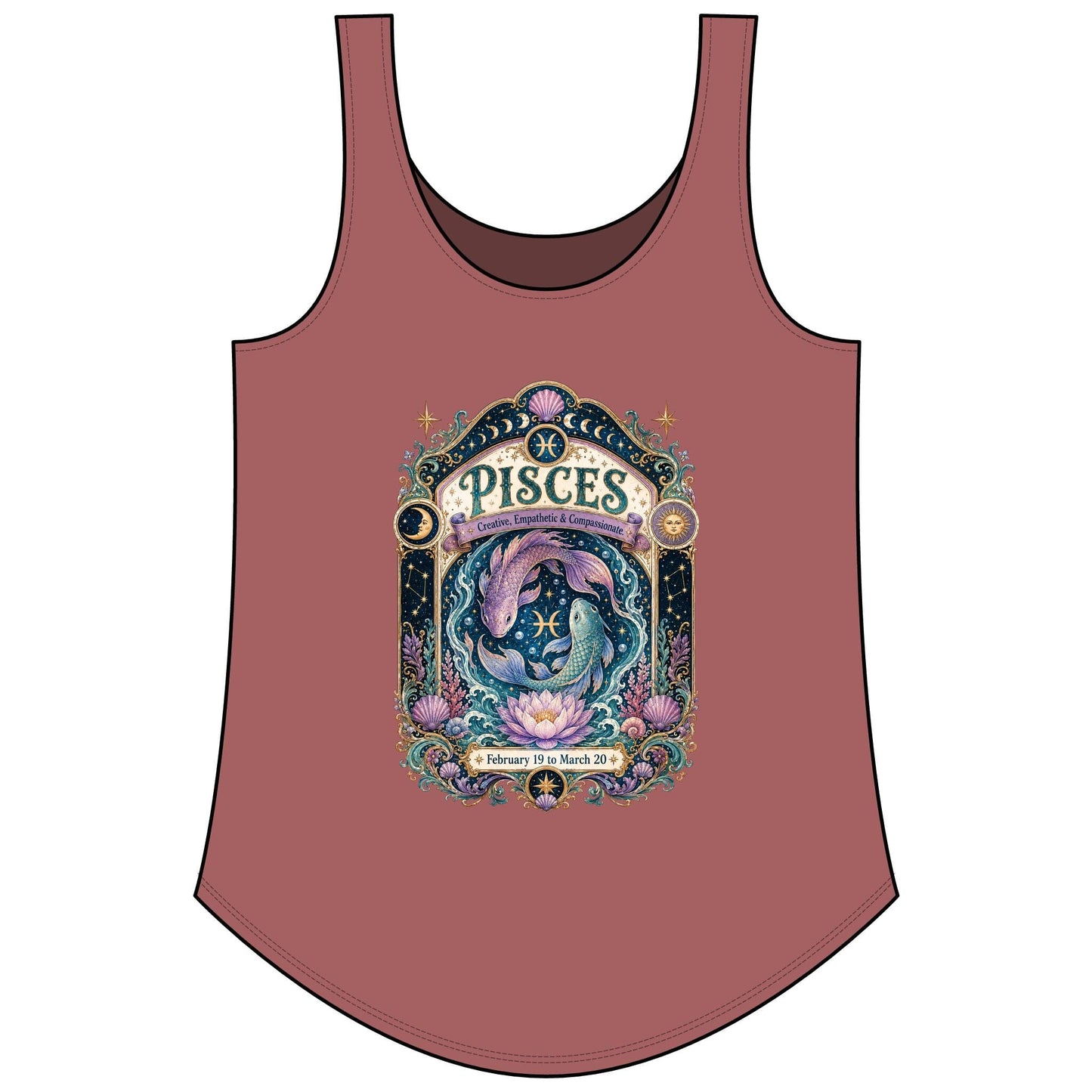 Pisces Zodiac Women's Festival Tank Top – Vintage Fish Astrology Tank