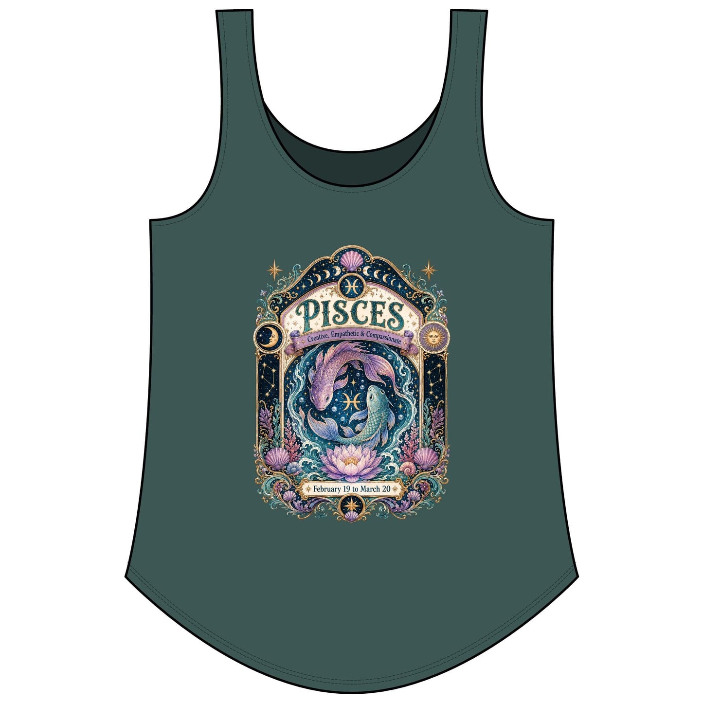 Pisces Zodiac Women's Festival Tank Top – Vintage Fish Astrology Tank