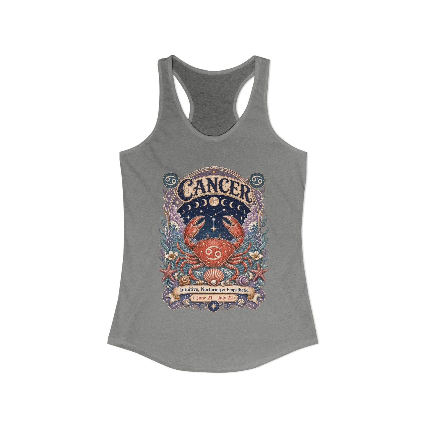 Cancer Zodiac Women's Racerback Tank – Ornate Crab Artwork