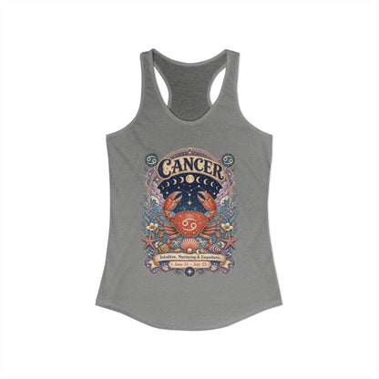 Cancer Zodiac Women's Racerback Tank – Ornate Crab Artwork