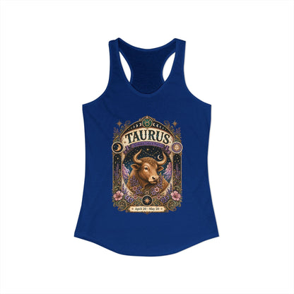 Taurus Zodiac Women's Racerback Tank – Ornate Bull Artwork