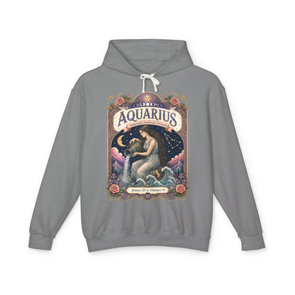 Aquarius Zodiac Hooded Sweatshirt – Enchanted Water Bearer Artwork