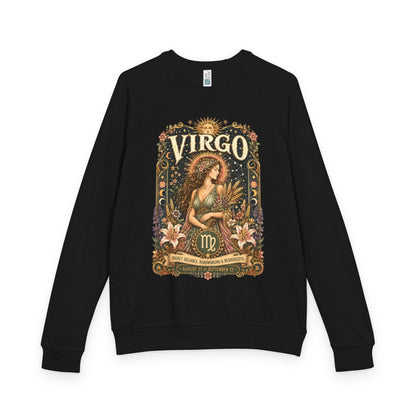 Virgo Zodiac Raglan Sweatshirt – Ethereal Maiden Artwork