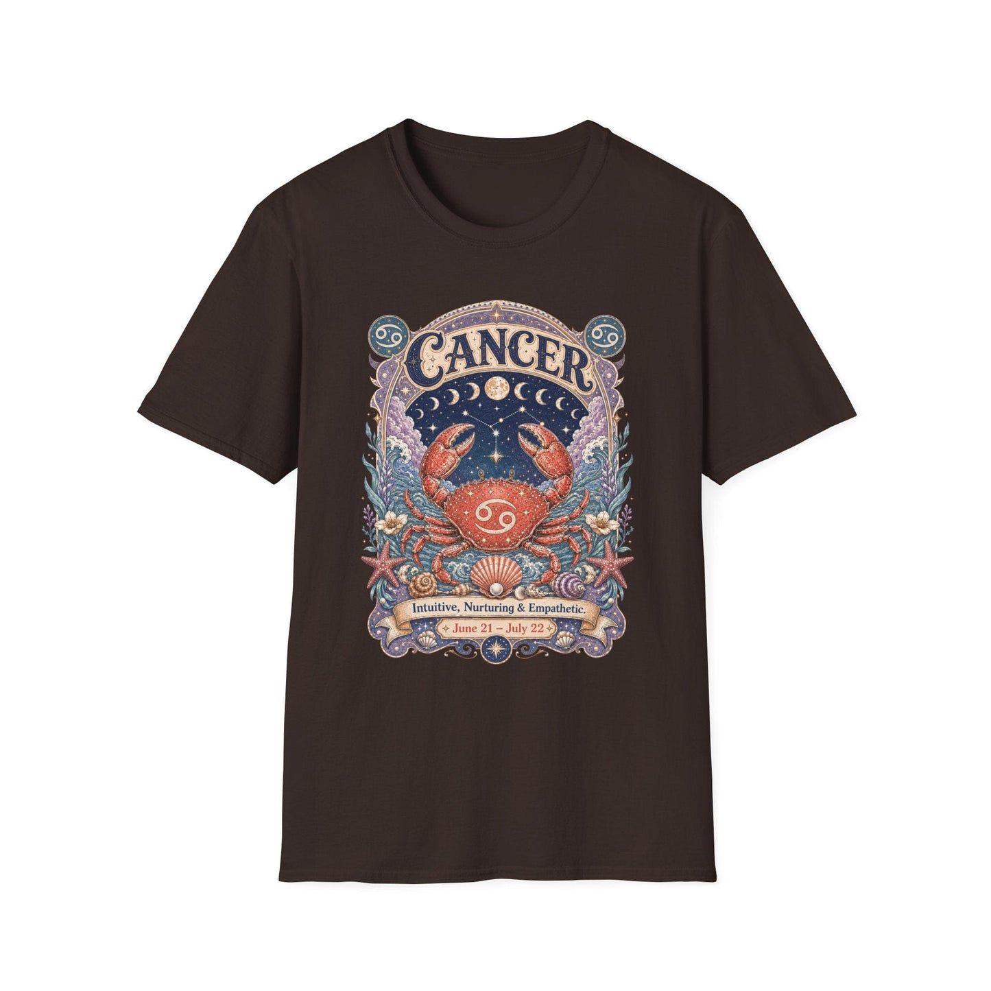 Cancer Zodiac Softstyle T-Shirt – Celestial Crab Artwork