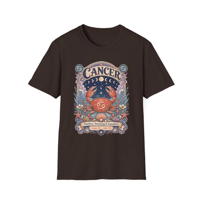 Cancer Zodiac Softstyle T-Shirt – Celestial Crab Artwork