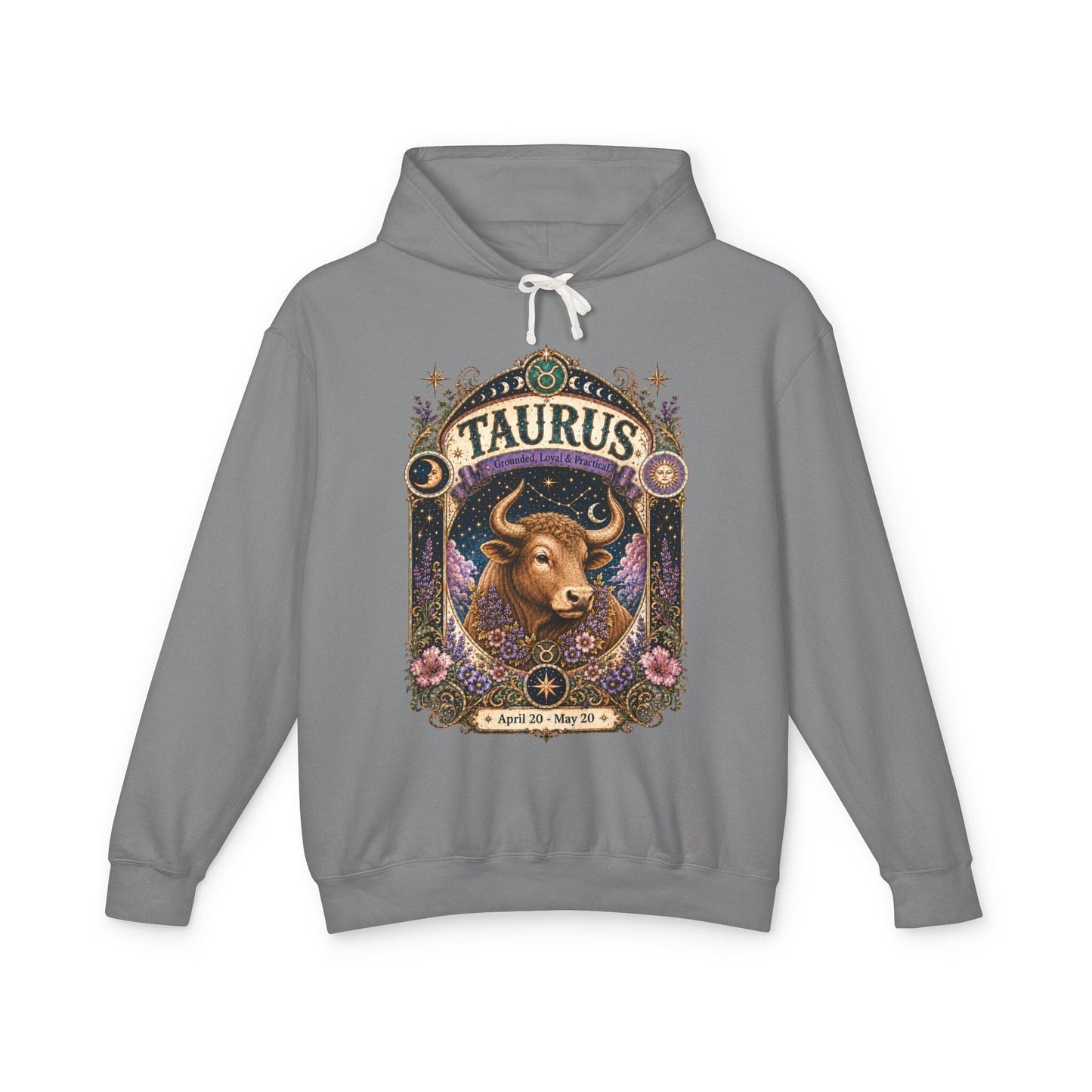 Taurus Zodiac Hooded Sweatshirt – Enchanted Bull Artwork