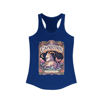 Capricorn Zodiac Women's Racerback Tank – Ornate Sea Goat Artwork
