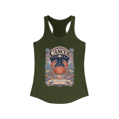 Cancer Zodiac Women's Racerback Tank – Ornate Crab Artwork