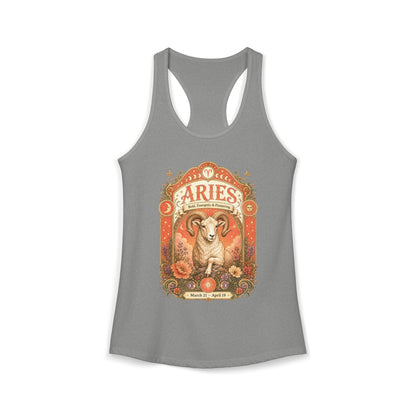 Aries Zodiac Women's Racerback Tank – Ornate Ram Artwork