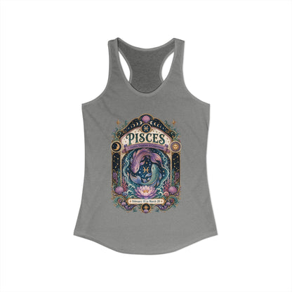 Pisces Zodiac Women's Racerback Tank – Ornate Fish Artwork