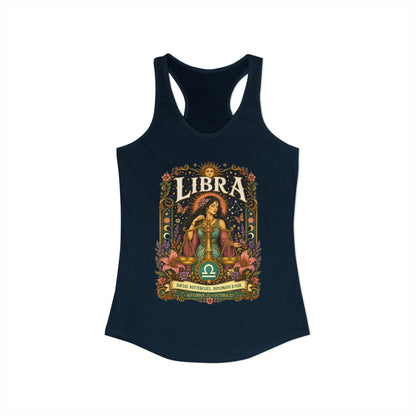 Libra Zodiac Women's Racerback Tank – Ornate Scales Artwork