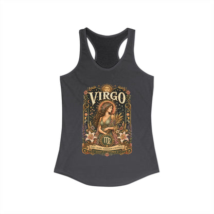 Virgo Zodiac Women's Racerback Tank – Ornate Maiden Artwork