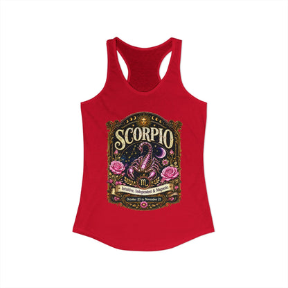 Scorpio Zodiac Women's Racerback Tank – Ornate Scorpion Artwork