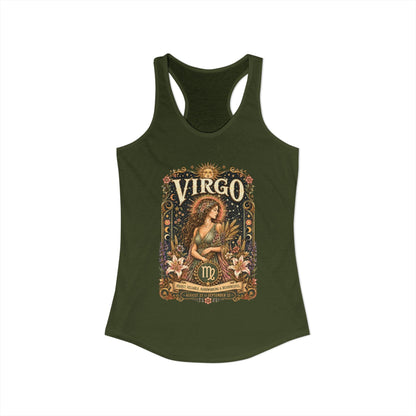 Virgo Zodiac Women's Racerback Tank – Ornate Maiden Artwork