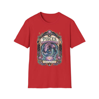 Pisces Zodiac Softstyle T-Shirt – Celestial Fish Artwork