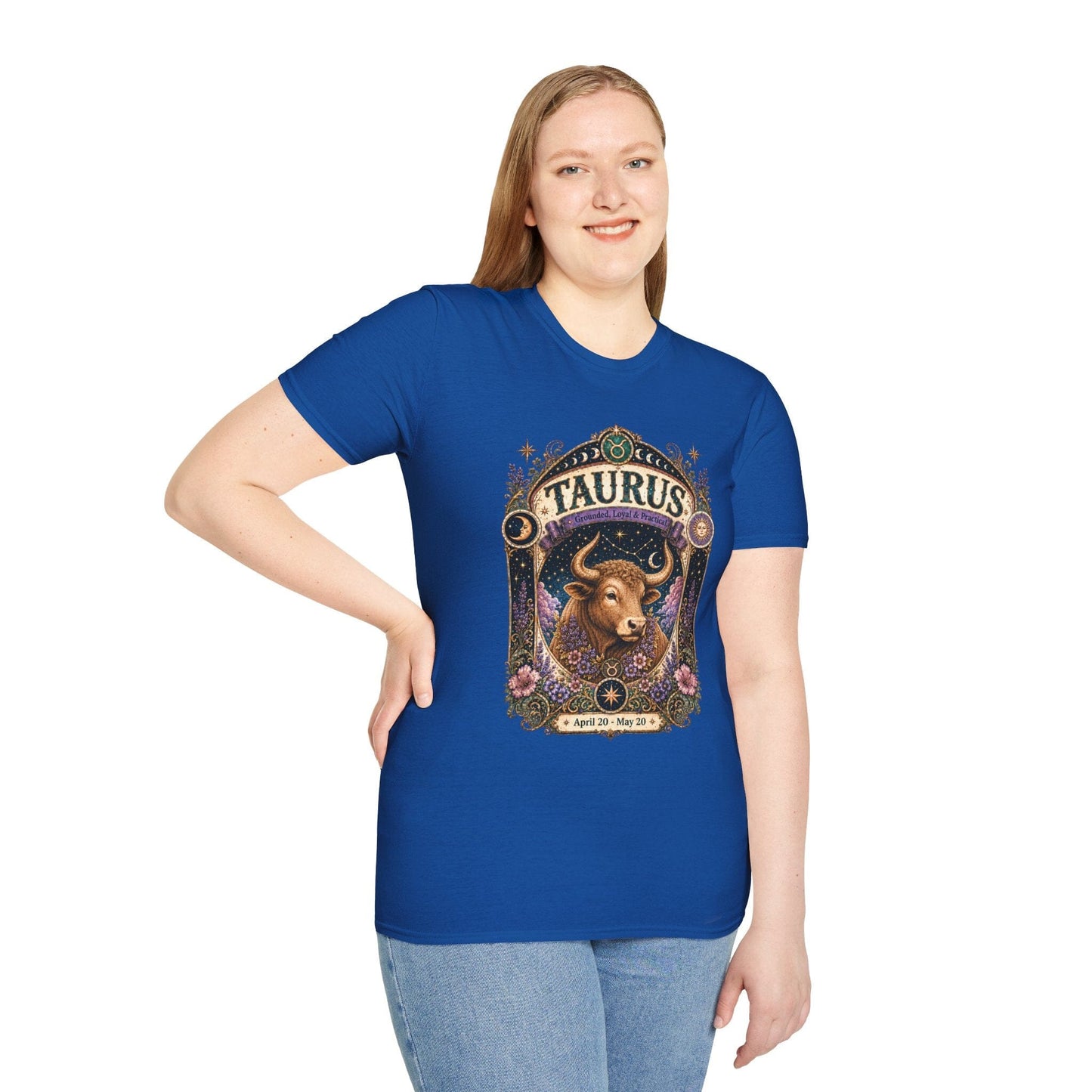 Taurus Zodiac Softstyle T-Shirt – Celestial Bull Artwork