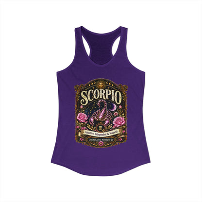Scorpio Zodiac Women's Racerback Tank – Ornate Scorpion Artwork