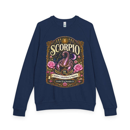 Scorpio Zodiac Raglan Sweatshirt – Ethereal Scorpion Artwork
