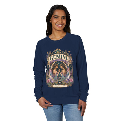 Gemini Zodiac Raglan Sweatshirt – Ethereal Twins Artwork