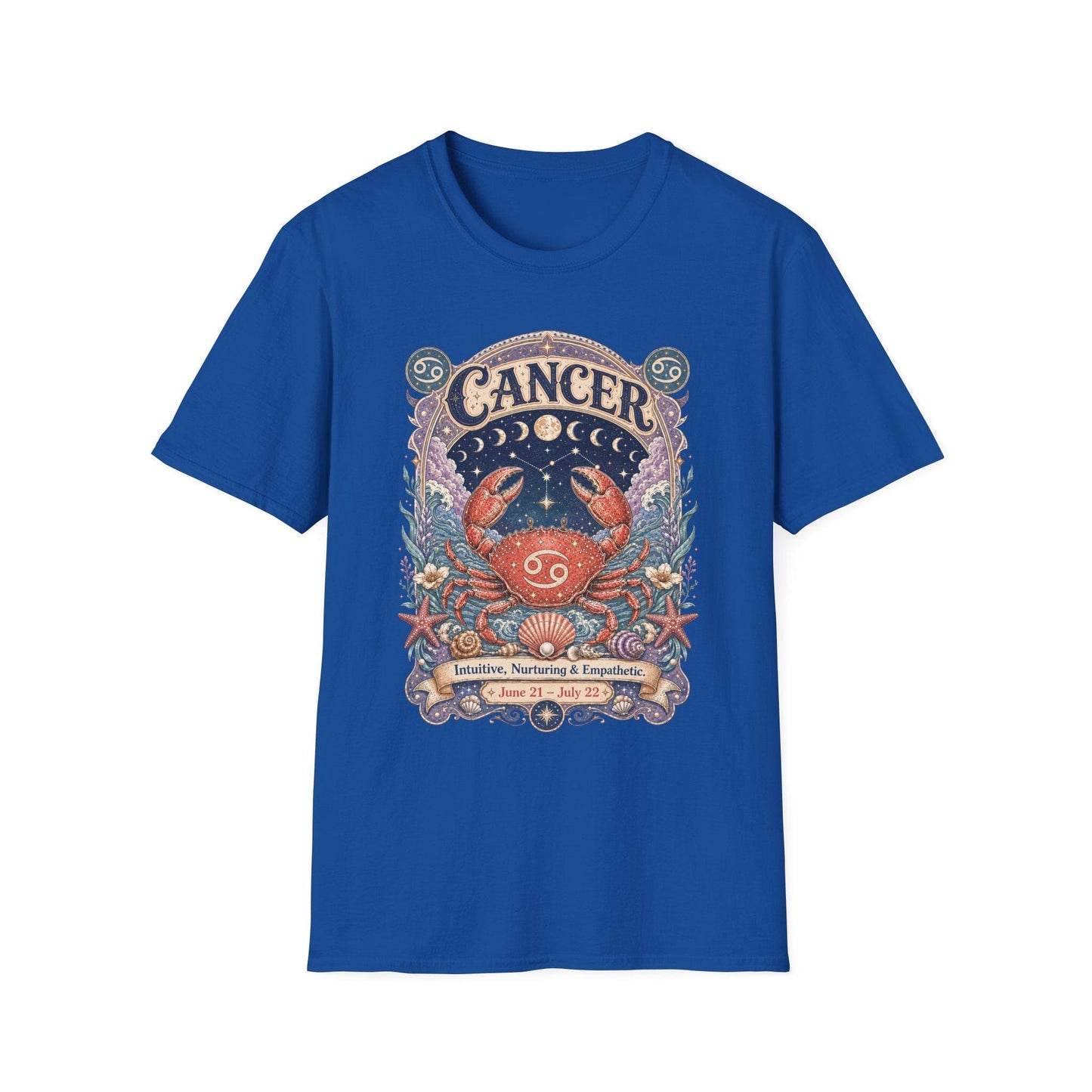 Cancer Zodiac Softstyle T-Shirt – Celestial Crab Artwork
