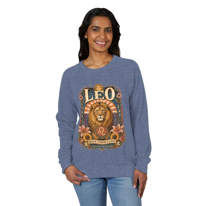 Leo Zodiac Raglan Sweatshirt – Ethereal Lion Artwork