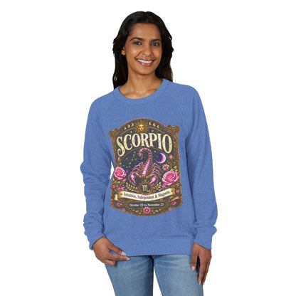 Scorpio Zodiac Raglan Sweatshirt – Ethereal Scorpion Artwork