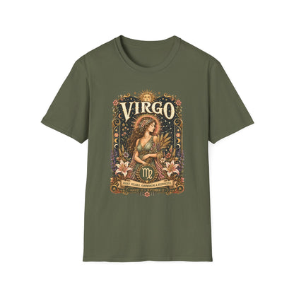Virgo Zodiac Softstyle T-Shirt – Celestial Maiden Artwork