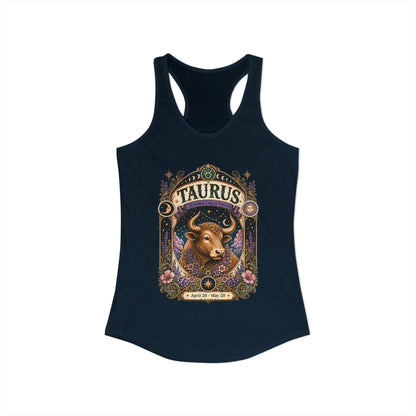 Taurus Zodiac Women's Racerback Tank – Ornate Bull Artwork