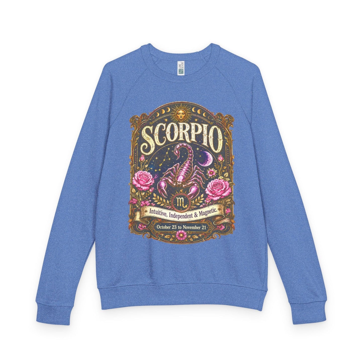 Scorpio Zodiac Raglan Sweatshirt – Ethereal Scorpion Artwork