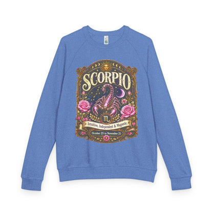 Scorpio Zodiac Raglan Sweatshirt – Ethereal Scorpion Artwork