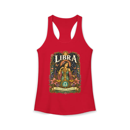 Libra Zodiac Women's Racerback Tank – Ornate Scales Artwork