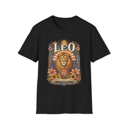Leo Zodiac Softstyle T-Shirt – Celestial Lion Artwork