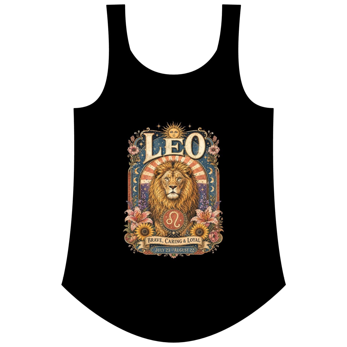Leo Zodiac Women's Festival Tank Top – Vintage Lion Astrology Tank