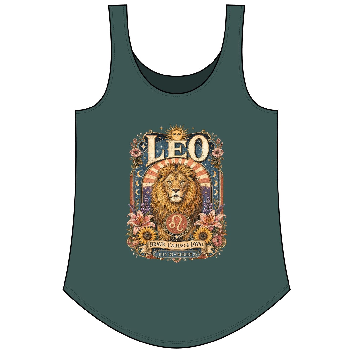 Leo Zodiac Women's Festival Tank Top – Vintage Lion Astrology Tank