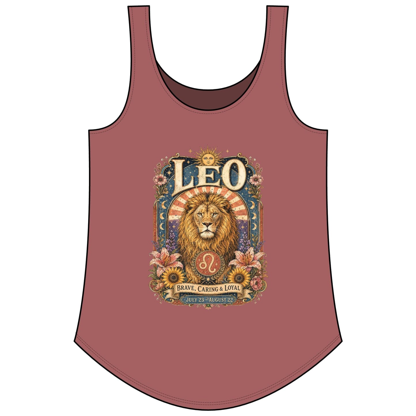 Leo Zodiac Women's Festival Tank Top – Vintage Lion Astrology Tank