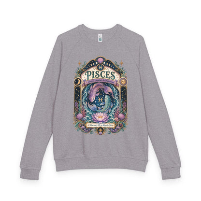 Pisces Zodiac Raglan Sweatshirt – Ethereal Fish Artwork