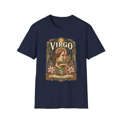 Virgo Zodiac Softstyle T-Shirt – Celestial Maiden Artwork