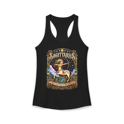 Sagittarius Zodiac Women's Racerback Tank – Ornate Archer Artwork