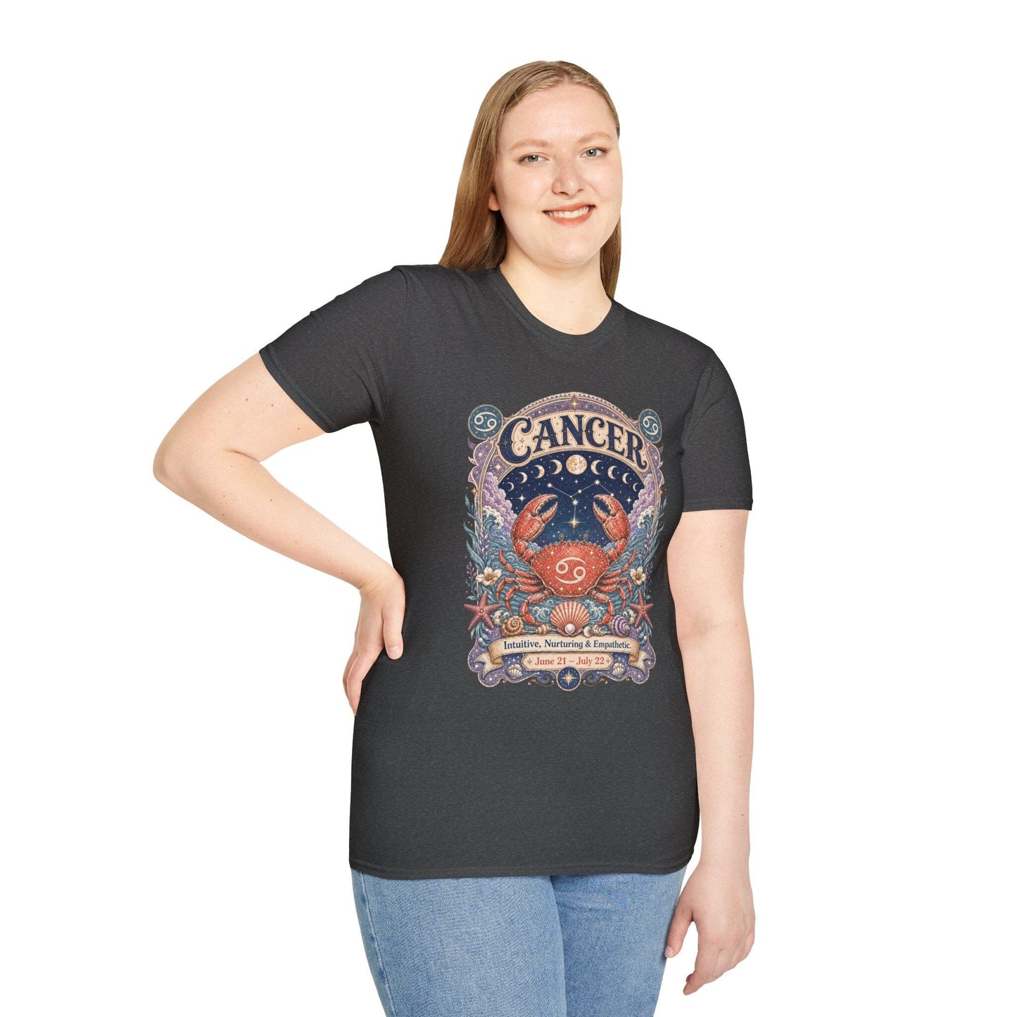 Cancer Zodiac Softstyle T-Shirt – Celestial Crab Artwork
