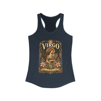 Virgo Zodiac Women's Racerback Tank – Ornate Maiden Artwork