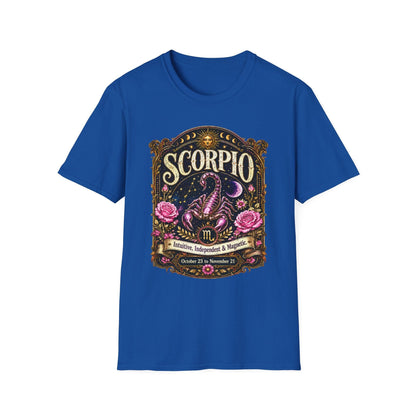 Scorpio Zodiac Softstyle T-Shirt – Celestial Scorpion Artwork